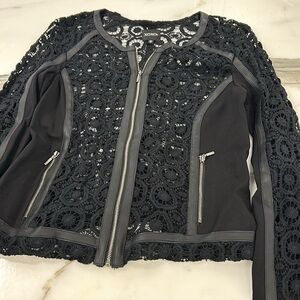 Black Jacket with Lace and Lycra Panels-sz L/XL- NWT